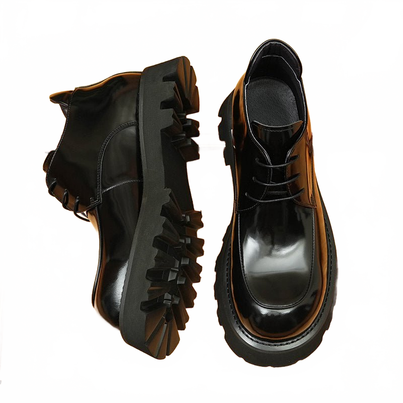 lace up men's style dress boots thick sole Ankle boots