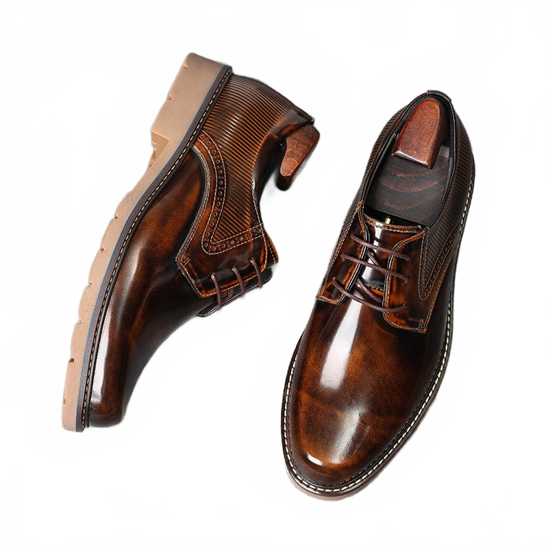 fashionable formal Dress shoes for men Round toe Lace up Derby shoes