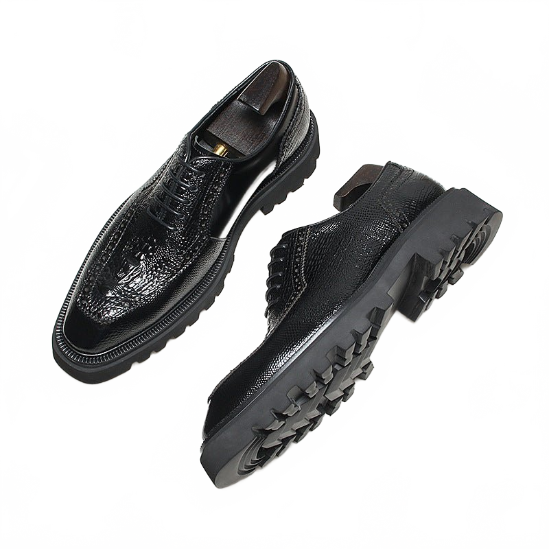 business casual shoes for men Crocodile print dress shoes