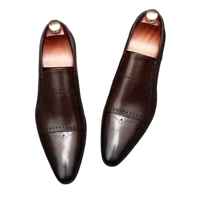 formal slip on summer Toe cap dress loafers men Business Casual shoes