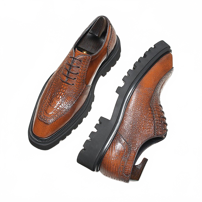 business casual shoes for men Crocodile print dress shoes