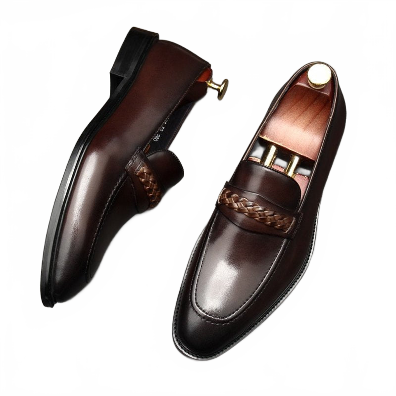 Sophisticated Dark Brown Summer Genuine Leather Formal Loafers for Men