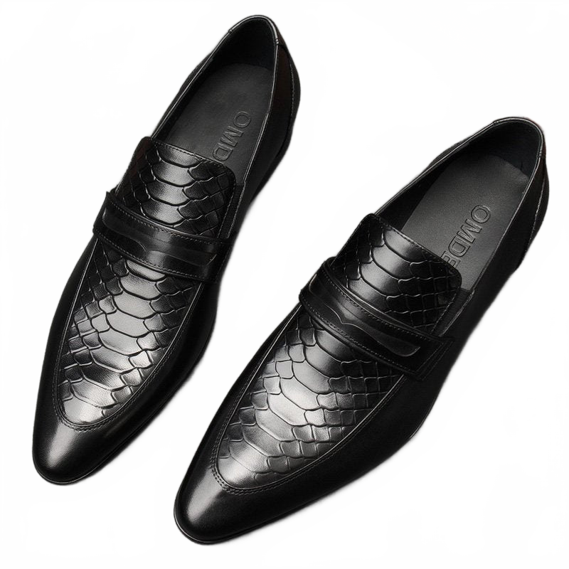 formal Crocodile pattern men's dress shoes loafers slip on Business Casual