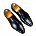 Patina Cap - Toe Oxford Shoes Elegant Groom Wedding Dress Shoes Menyes