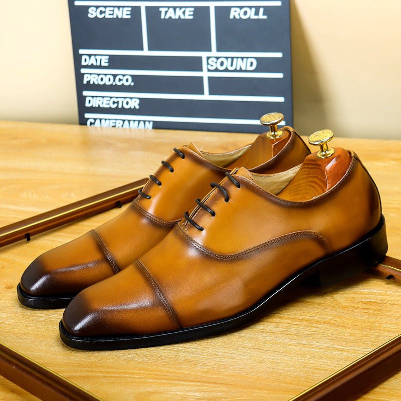 Patina Cap - Toe Oxford Shoes Elegant Groom Wedding Dress Shoes Menyes