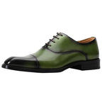 Patina Cap - Toe Oxford Shoes Elegant Groom Wedding Dress Shoes Menyes