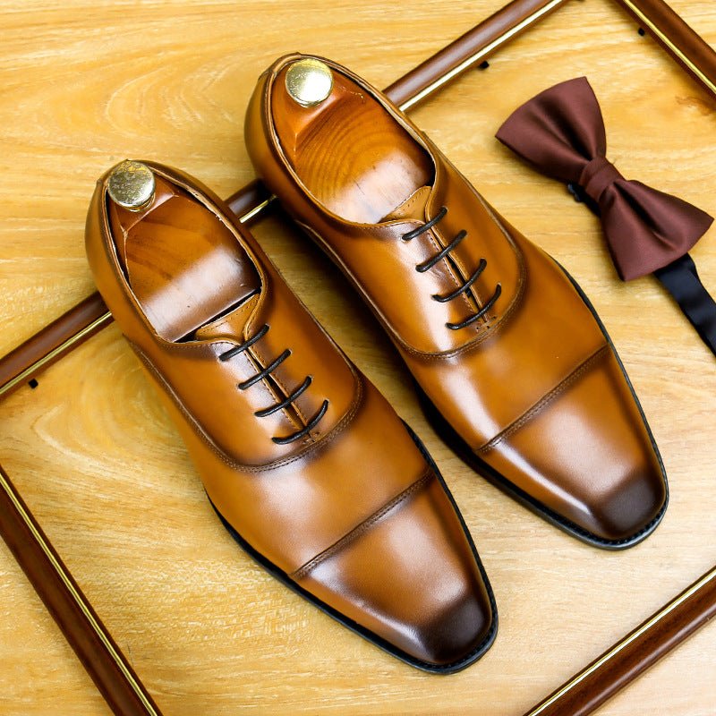 Patina Cap - Toe Oxford Shoes Elegant Groom Wedding Dress Shoes Menyes