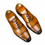 Patina Cap - Toe Oxford Shoes Elegant Groom Wedding Dress Shoes Menyes