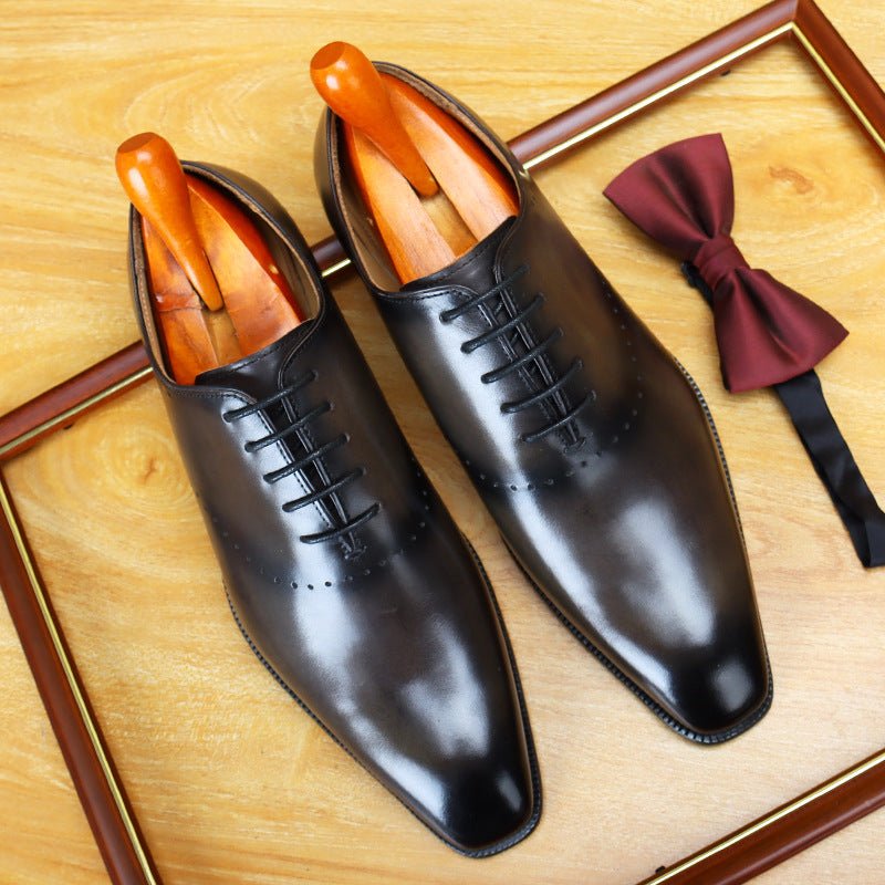 Patina Leather Oxford Shoes Modern Groom Wedding Men's Dress Shoesyes