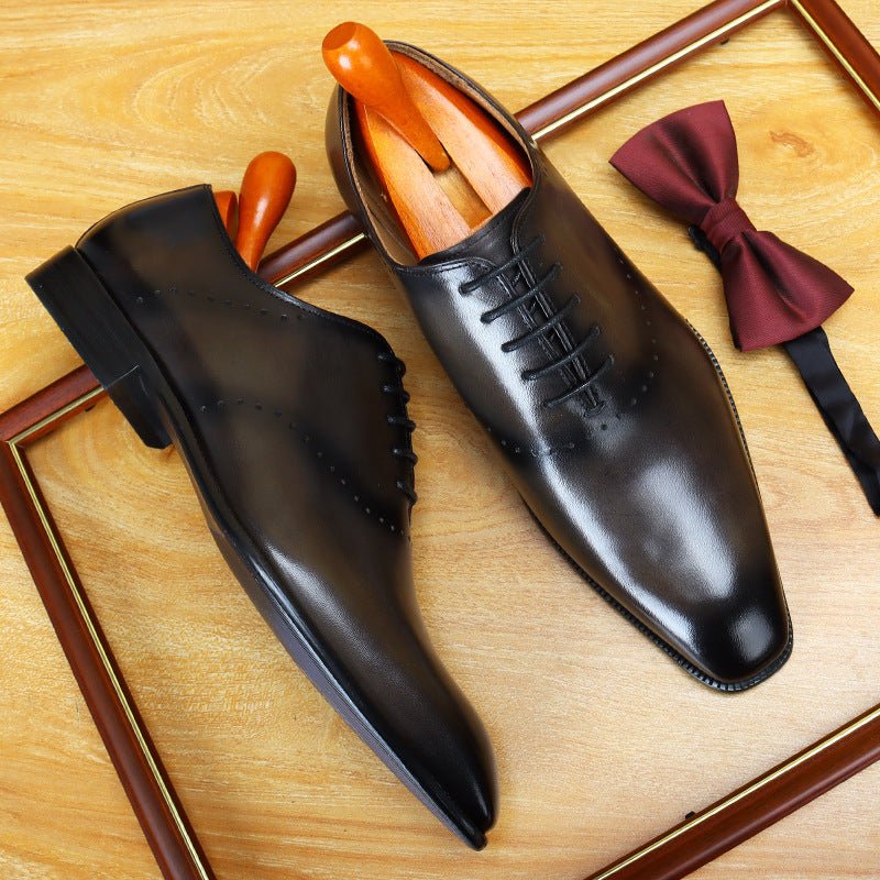 Patina Leather Oxford Shoes Modern Groom Wedding Men's Dress Shoesyes