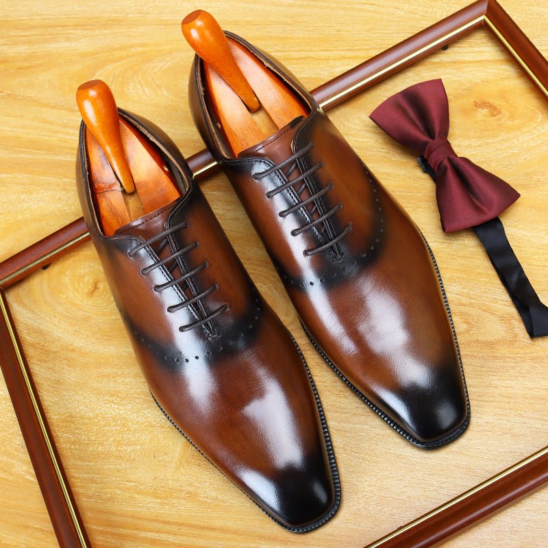 Patina Leather Oxford Shoes Modern Groom Wedding Men's Dress Shoesyes