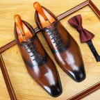 Patina Leather Oxford Shoes Modern Groom Wedding Men's Dress Shoesyes