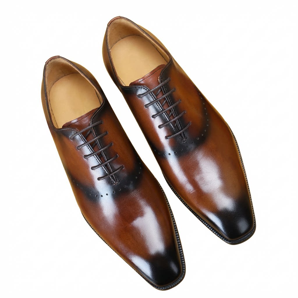 Patina Leather Oxford Shoes Modern Groom Wedding Men's Dress Shoesyes