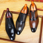 Patina Leather Oxford Shoes Modern Groom Wedding Men's Dress Shoesyes