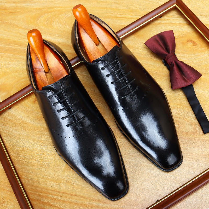 Patina Leather Oxford Shoes Modern Groom Wedding Men's Dress Shoesyes