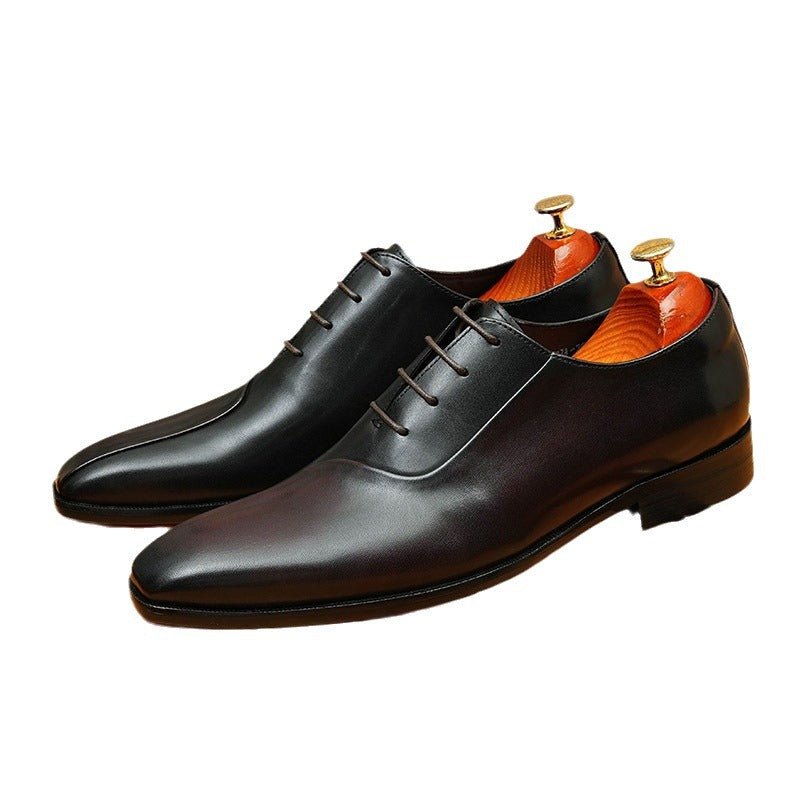 Patina Leather Oxford Shoes Unique Groom Wedding Dress Shoes Menyes