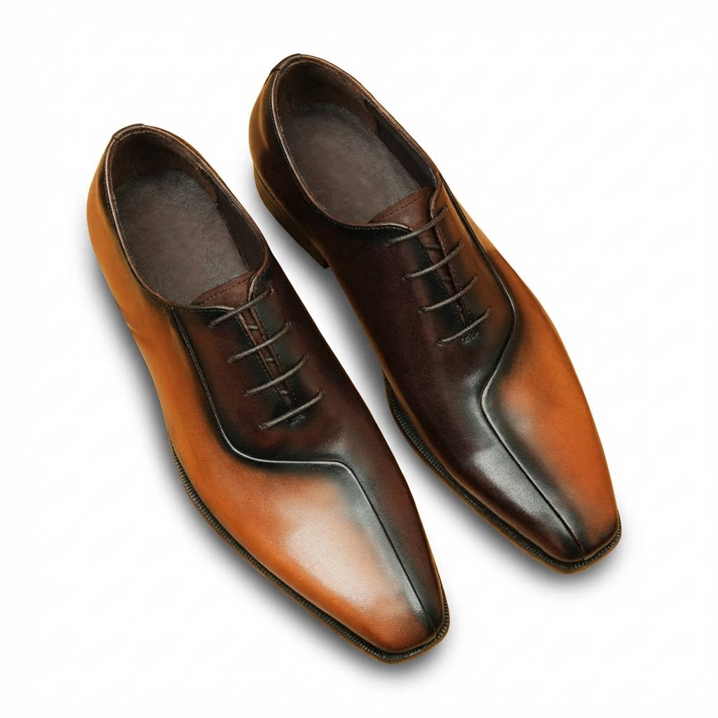 Patina Leather Oxford Shoes Unique Groom Wedding Dress Shoes Menyes