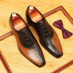 Patina Leather Oxford Shoes Unique Groom Wedding Dress Shoes Menyes