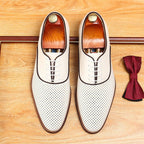 Perforated Mesh Oxford Shoes Summer Wedding Dress Shoes Menyes