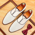 Perforated Mesh Oxford Shoes Summer Wedding Dress Shoes Menyes
