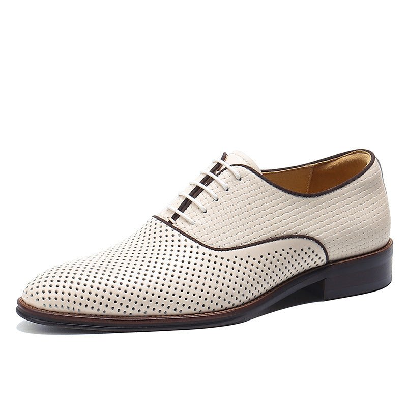 Perforated Mesh Oxford Shoes Summer Wedding Dress Shoes Menyes