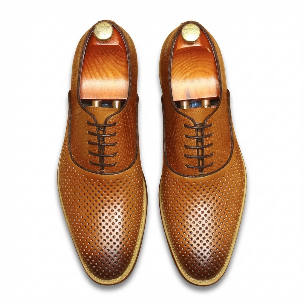 Perforated Mesh Oxford Shoes Summer Wedding Dress Shoes Menyes