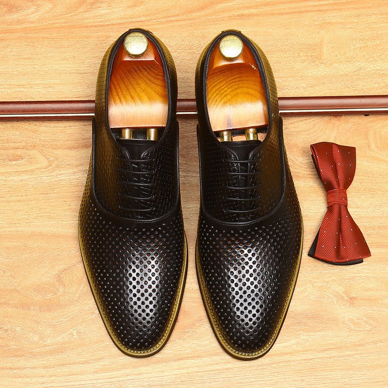 Perforated Mesh Oxford Shoes Summer Wedding Dress Shoes Menyes