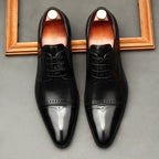 Perforated Side Derby Shoes: Luxury Groomsmen Party Formal Shoesyes