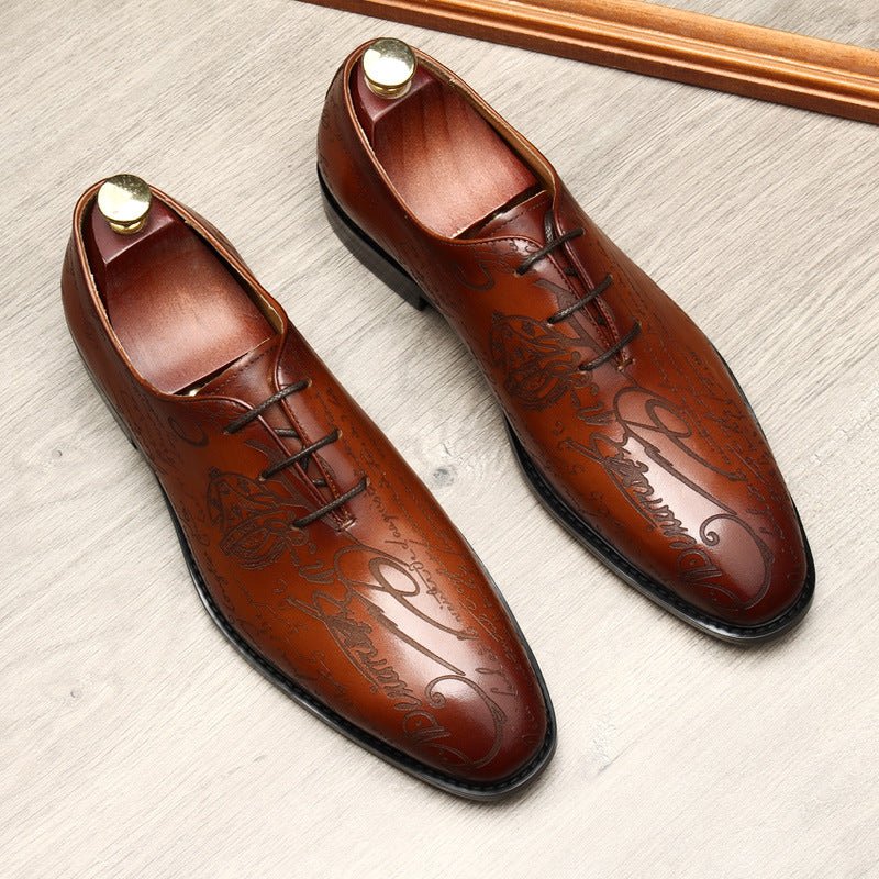 Pointed Calligraphy Oxford Shoes Luxury Italian Dress Shoes Menyes