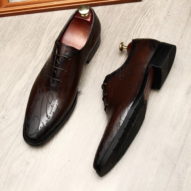 Pointed Calligraphy Oxford Shoes Luxury Italian Dress Shoes Menyes