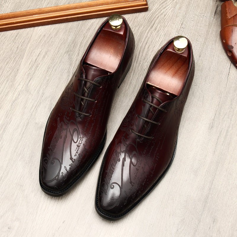 Pointed Calligraphy Oxford Shoes Luxury Italian Dress Shoes Menyes