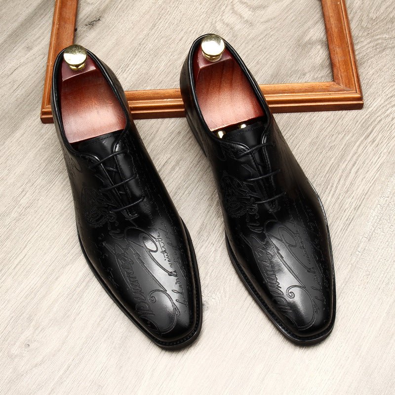 Pointed Calligraphy Oxford Shoes Luxury Italian Dress Shoes Menyes
