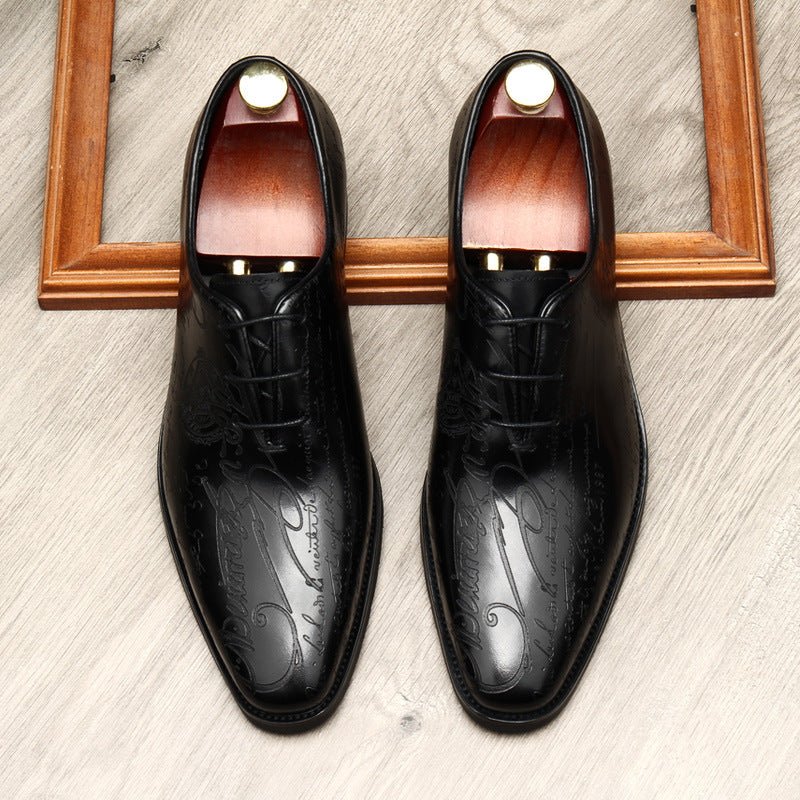 Pointed Calligraphy Oxford Shoes Luxury Italian Dress Shoes Menyes