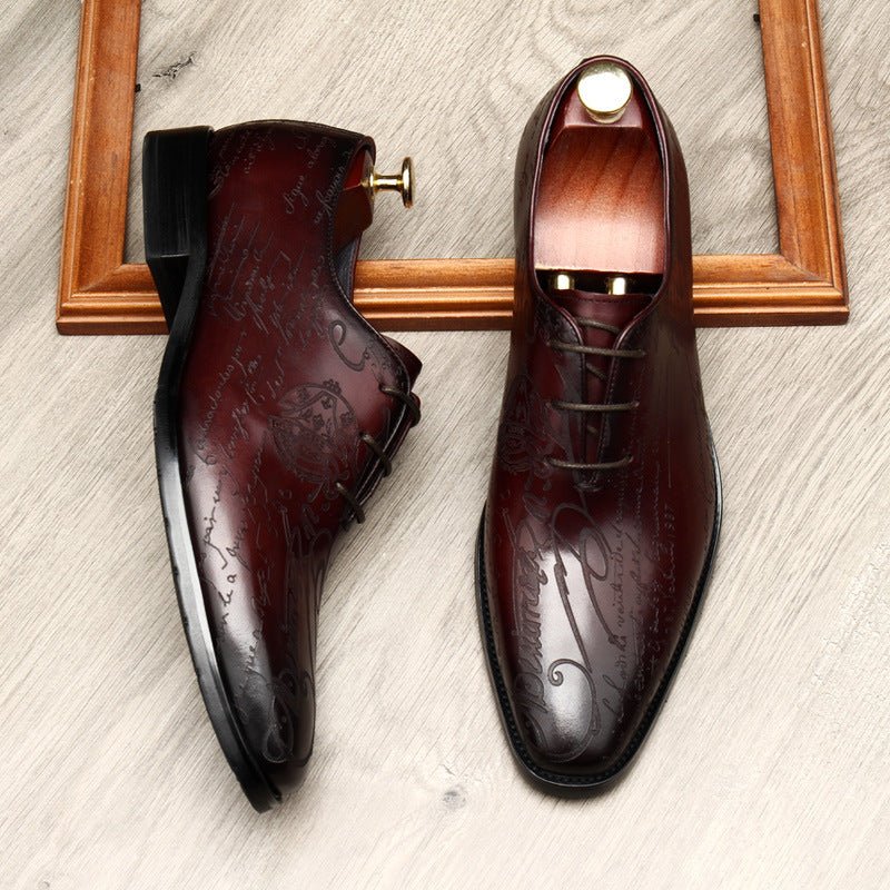 Pointed Calligraphy Oxford Shoes Luxury Italian Dress Shoes Menyes