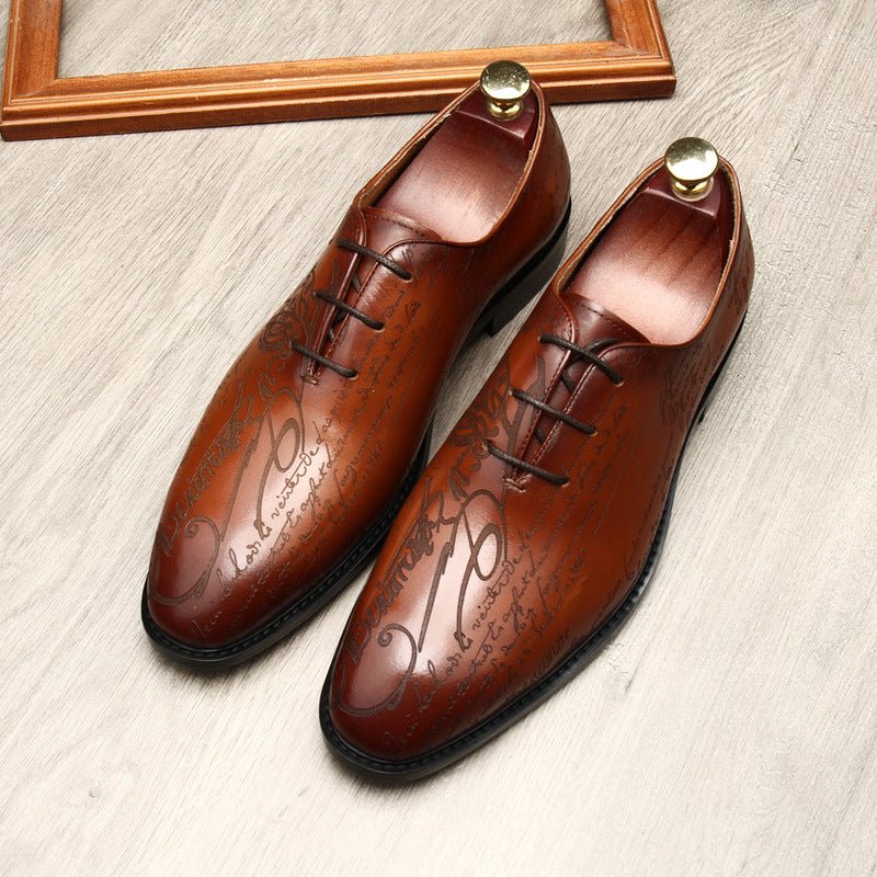 Pointed Calligraphy Oxford Shoes Luxury Italian Dress Shoes Menyes