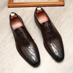 Pointed Calligraphy Oxford Shoes Luxury Italian Dress Shoes Menyes