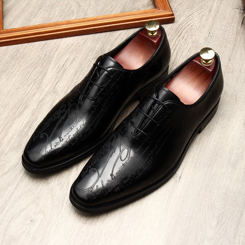 Pointed Calligraphy Oxford Shoes Luxury Italian Dress Shoes Menyes