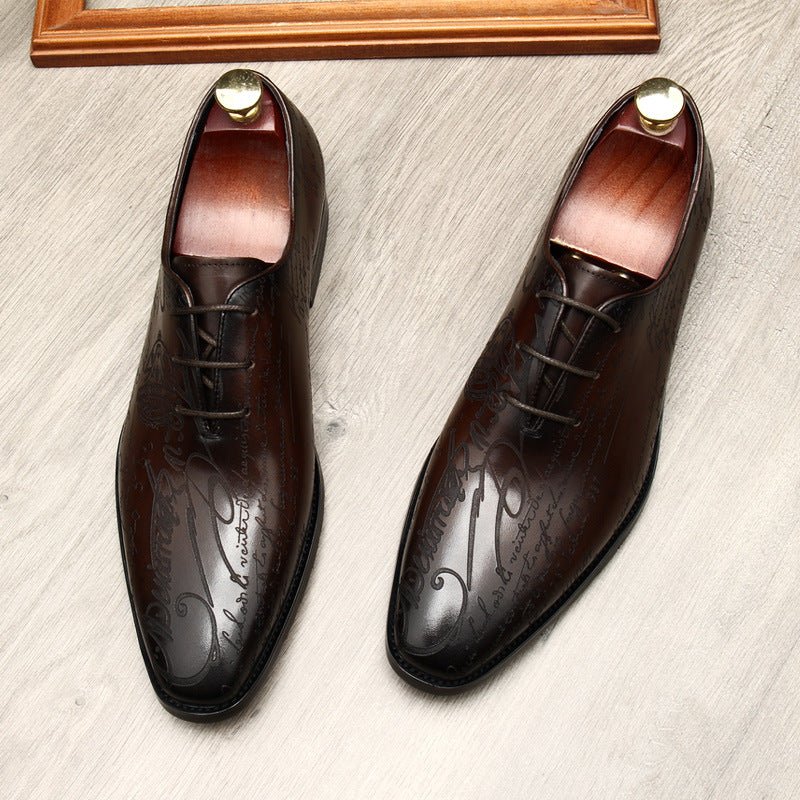 Pointed Calligraphy Oxford Shoes Luxury Italian Dress Shoes Menyes