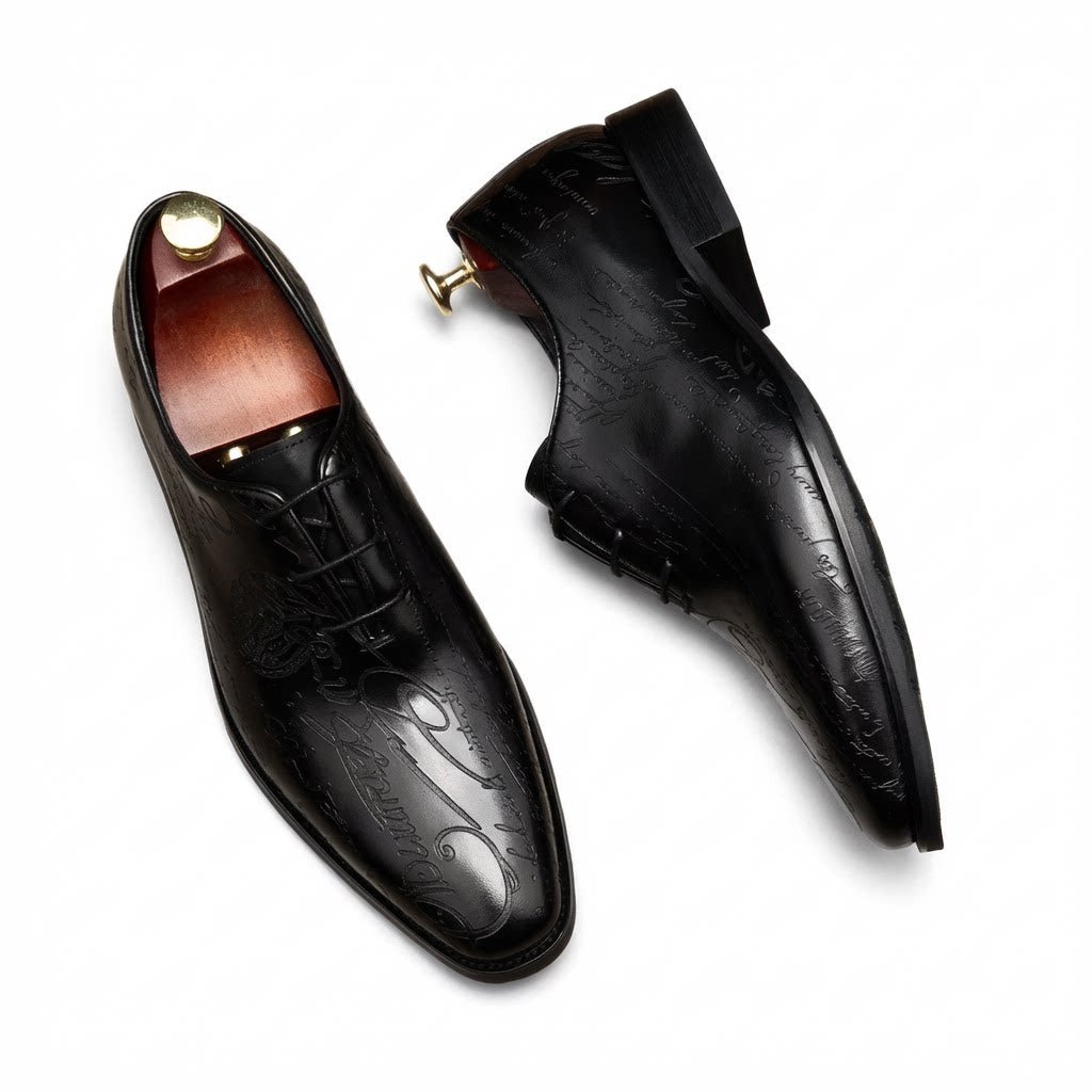 Pointed Calligraphy Oxford Shoes Luxury Italian Dress Shoes Menyes