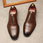 Pointed Cap - Toe Oxford Shoes Modern Groom Wedding Dress Shoes Menyes
