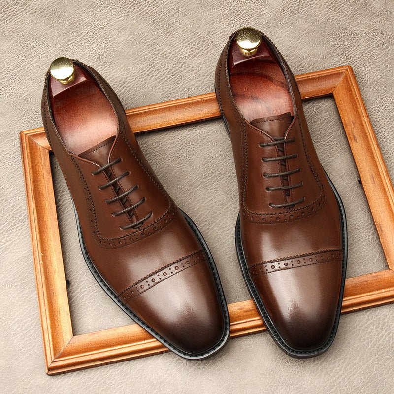Pointed Cap - Toe Oxford Shoes Modern Groom Wedding Dress Shoes Menyes