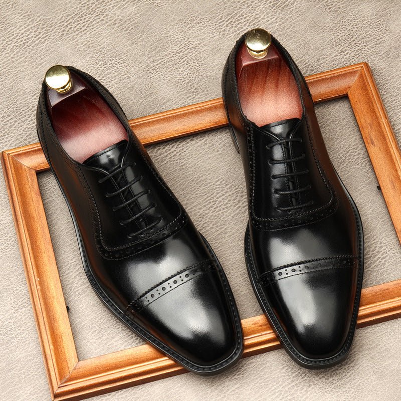 Pointed Cap - Toe Oxford Shoes Modern Groom Wedding Dress Shoes Menyes