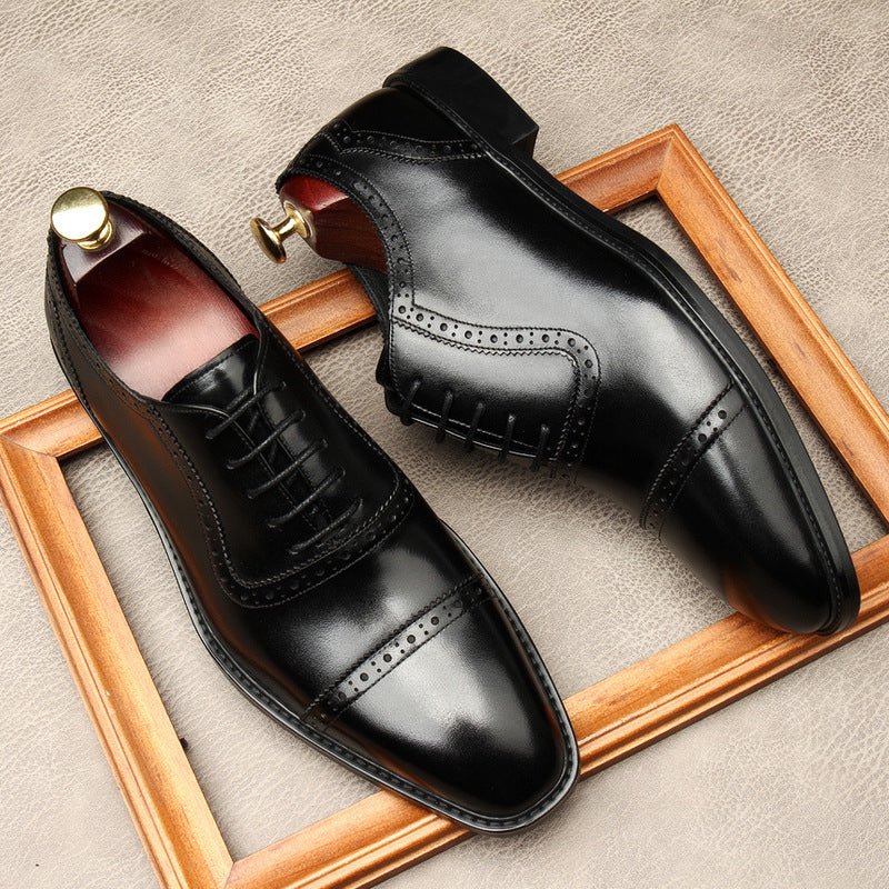 Pointed Cap - Toe Oxford Shoes Modern Groom Wedding Dress Shoes Menyes