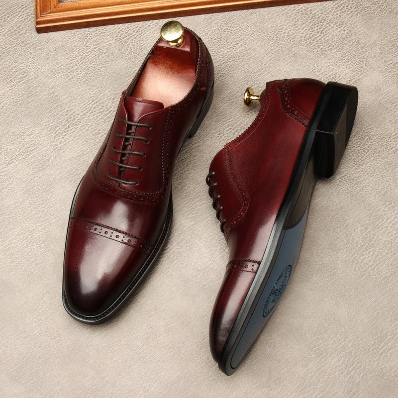 Pointed Cap - Toe Oxford Shoes Modern Groom Wedding Dress Shoes Menyes