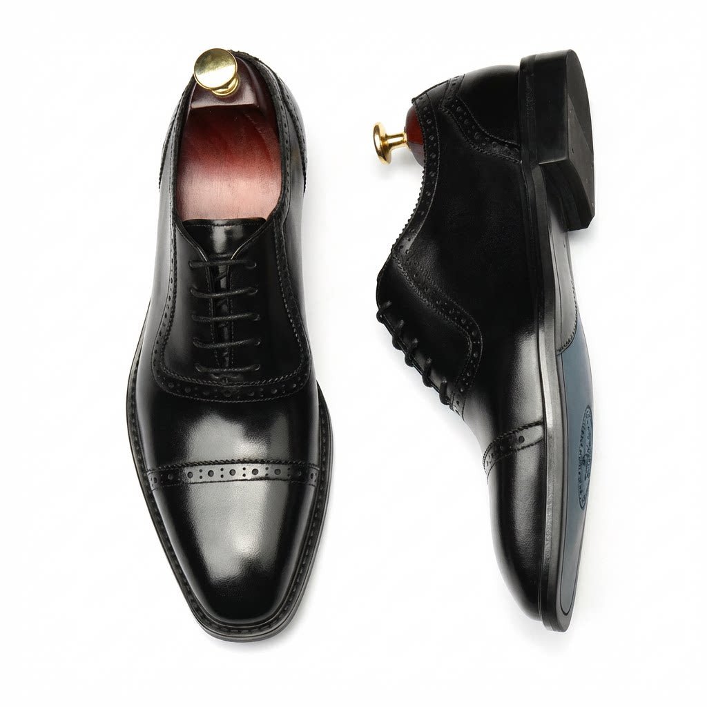 Pointed Cap - Toe Oxford Shoes Modern Groom Wedding Dress Shoes Menyes