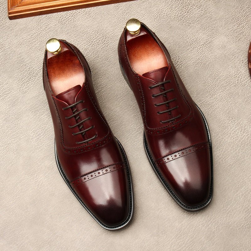 Pointed Cap - Toe Oxford Shoes Modern Groom Wedding Dress Shoes Menyes