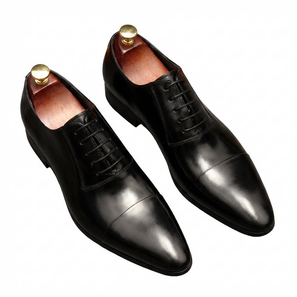Pointed Cap Toe Oxfords: Modern Fashion Wedding Men's Dress Shoesyes