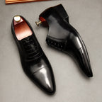Pointed Cap Toe Oxfords: Modern Fashion Wedding Men's Dress Shoesyes