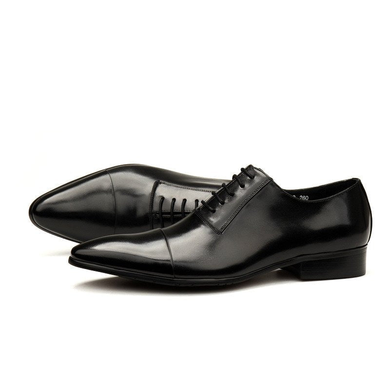Pointed Cap Toe Oxfords: Modern Fashion Wedding Men's Dress Shoesyes