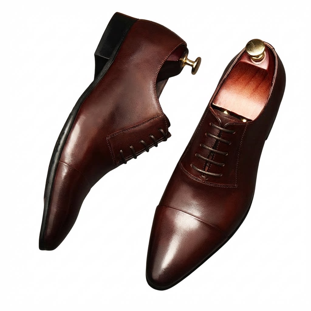 Pointed Cap Toe Oxfords: Modern Fashion Wedding Men's Dress Shoesyes